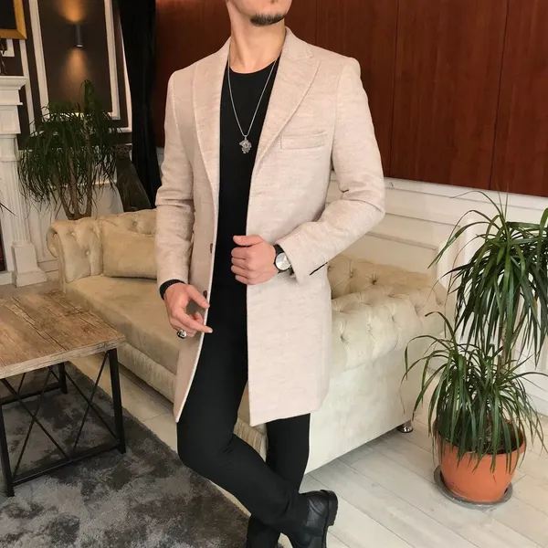 Beige_Tweed_Double_Breasted_Overcoat_For_Men
