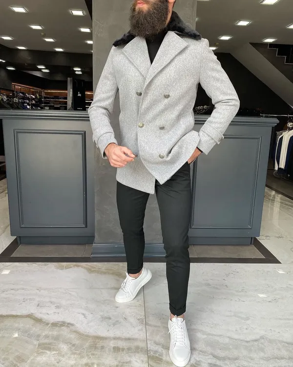 Ash_Grey_Tweed_Double_Breasted_Overcoat_For_Men
