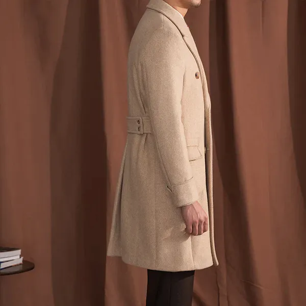 Beige_Tweed_Double_Breasted_Coat_For_Men
