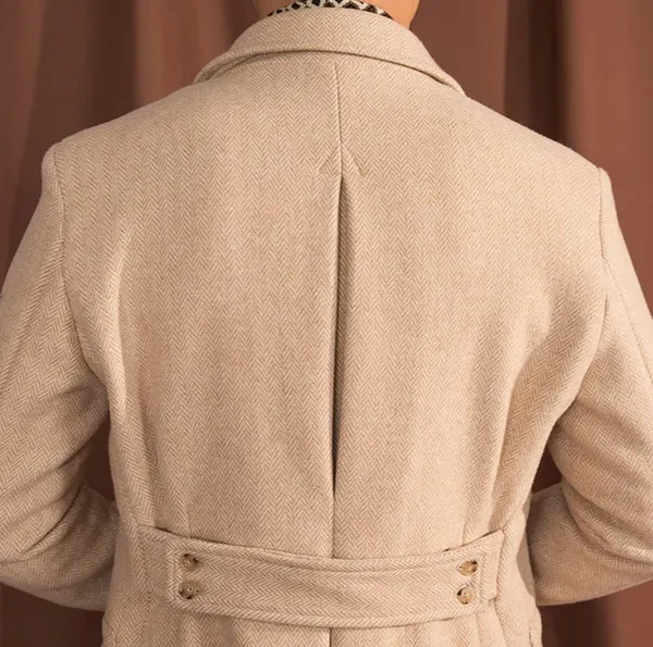 Beige_Tweed_Double_Breasted_Coat_For_Men