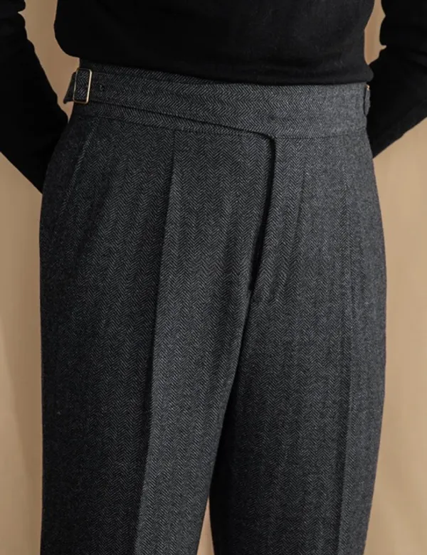 Deep_Grey_Herringbone_Straight_Fit_Gurkha_Trousers_For_Men