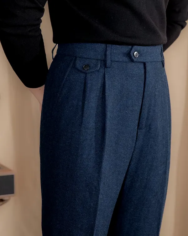 Blue_Herringbone_Straight_Fit_Gurkha_Trousers_For_Men