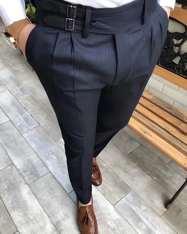 Navy_Striped_Viscose_Slim_Fit_Double_Buckle_Gurkha_Pants_For_Men