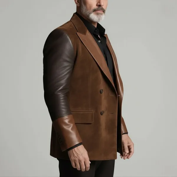 Brown_Suede_Double_Breasted_Peak_Lapel_Blazer_For_Men