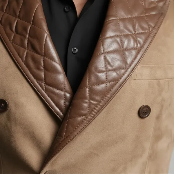 Beige_Suede_Double-Breasted_Blazer_For_Men