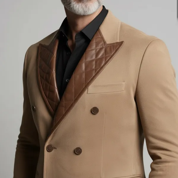 Beige_Suede_Double-Breasted_Blazer_For_Men