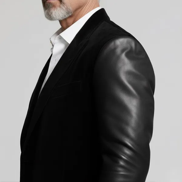 Black_Suede_Slim_Fit_Peak_Lapel_Blazer_For_Men