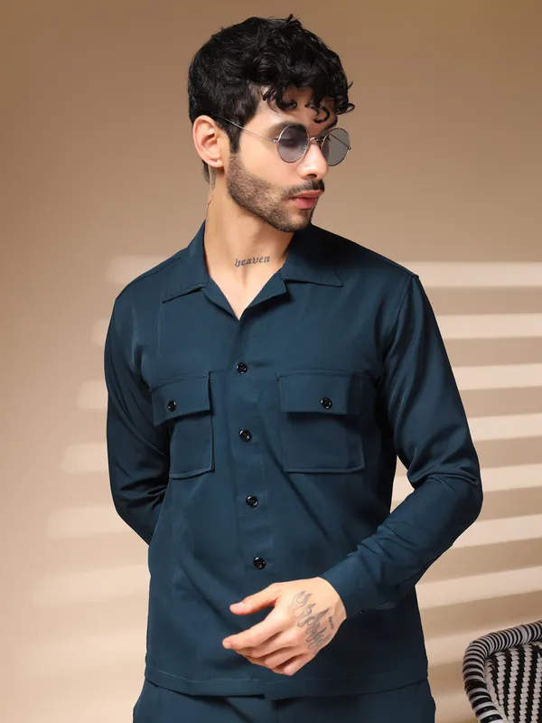 Blue_Cotton_Buttoned_Co-Ord_Set_For_Men