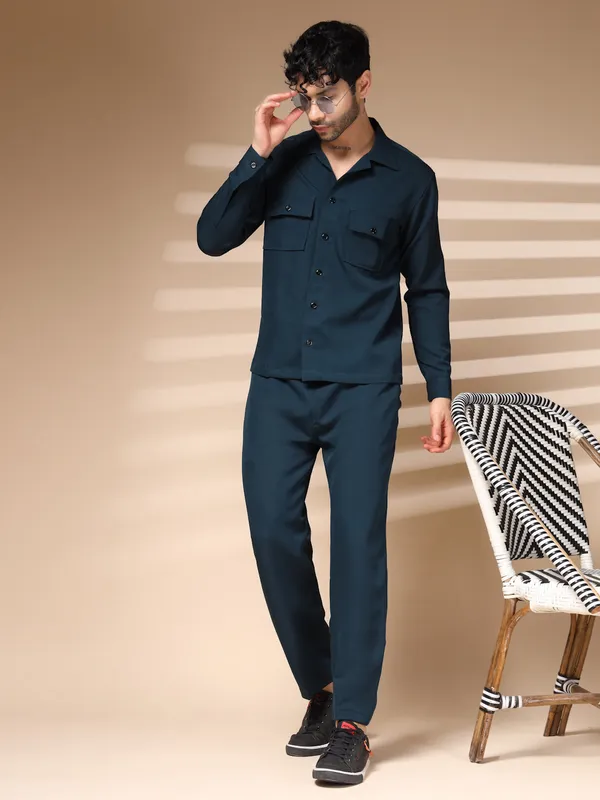 Blue_Cotton_Buttoned_Co-Ord_Set_For_Men