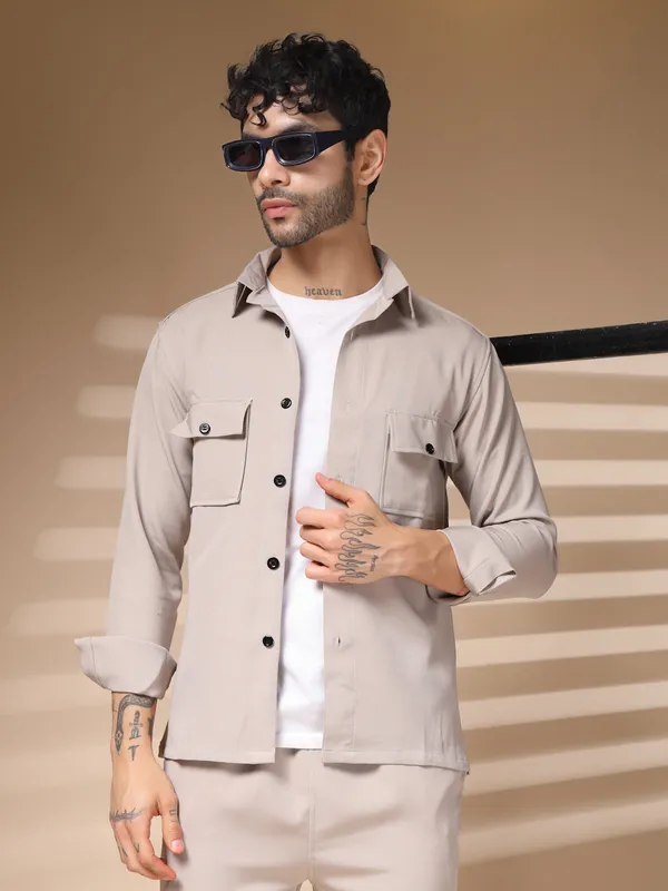 Beige_Cotton_Tailored_Buttoned_Co-Ord_Set_For_Men