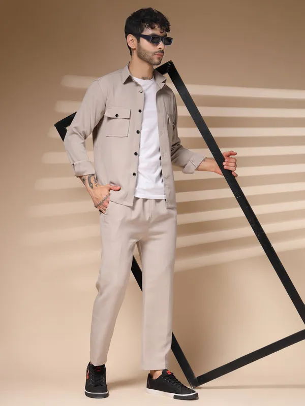 Beige_Cotton_Tailored_Buttoned_Co-Ord_Set_For_Men