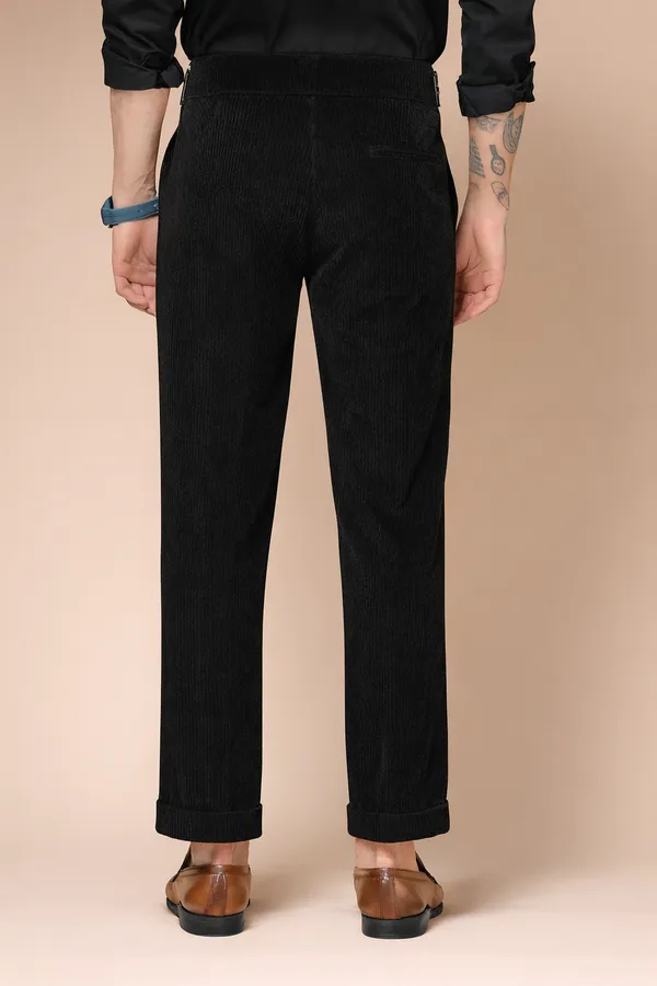 Black_Corduroy_Boot_Cut_Classic_Buckle_Gurkha_Trousers_For_Men