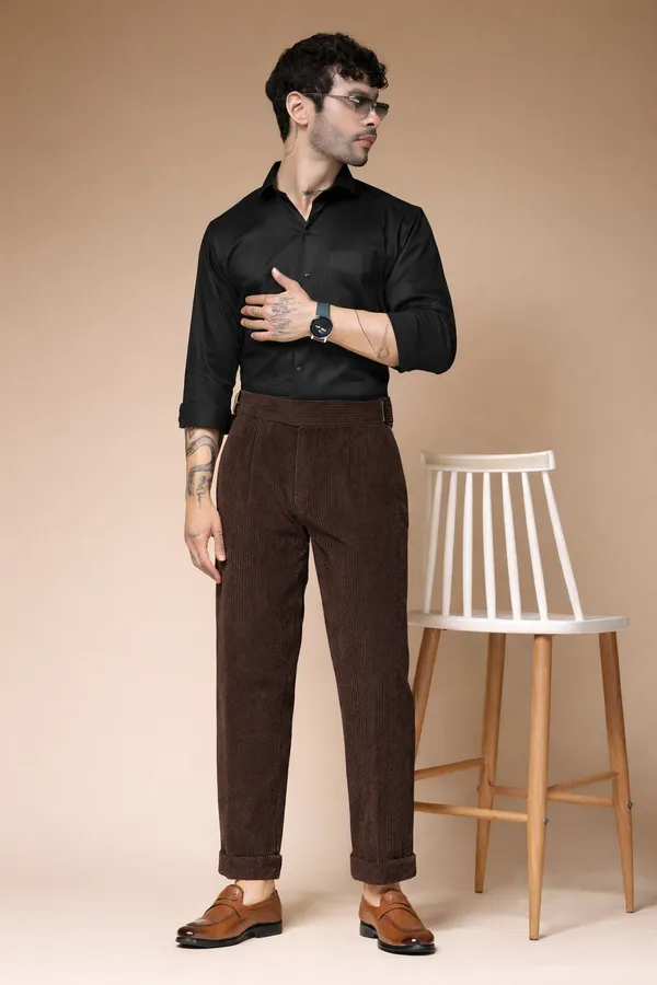 Brown_Corduroy_Boot_Cut_Gurkha_Pants_For_Men