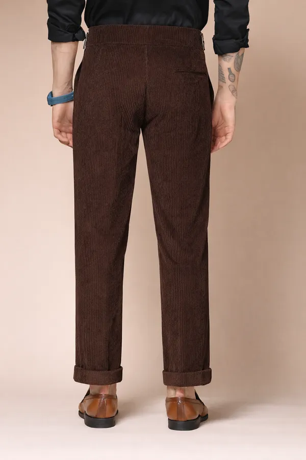 Brown_Corduroy_Boot_Cut_Gurkha_Pants_For_Men