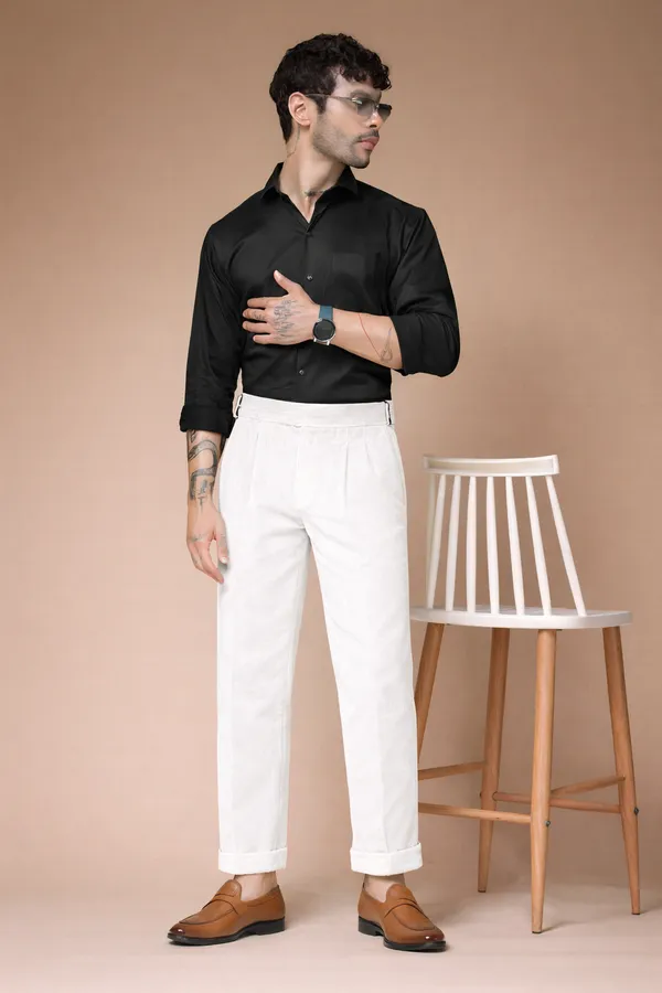 Snow_White_Corduroy_Classic_Buckle_Gurkha_Pants_For_Men