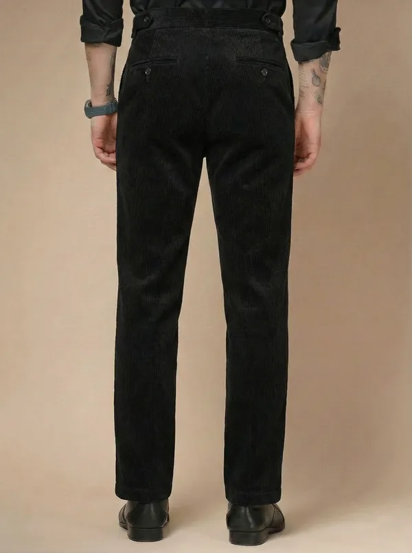 Black_Corduroy_Oxford_Boot_Cut_Gurkha_Pants_For_Men