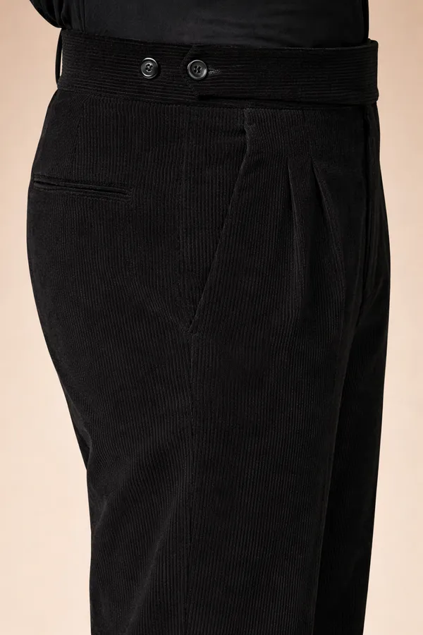 Black_Corduroy_Boot_Cut_Button_Gurkha_Pants_For_Men