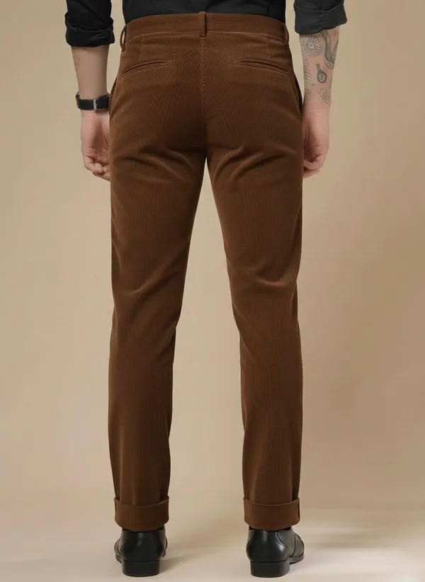 Brown_Corduroy_Boot_Cut_Pleated_Formal_Pants_For_Men