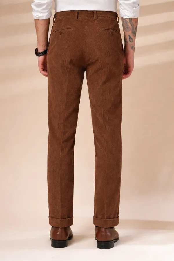 Brown_Corduroy_Boot_Cut_Gurkha_Trousers_For_Men