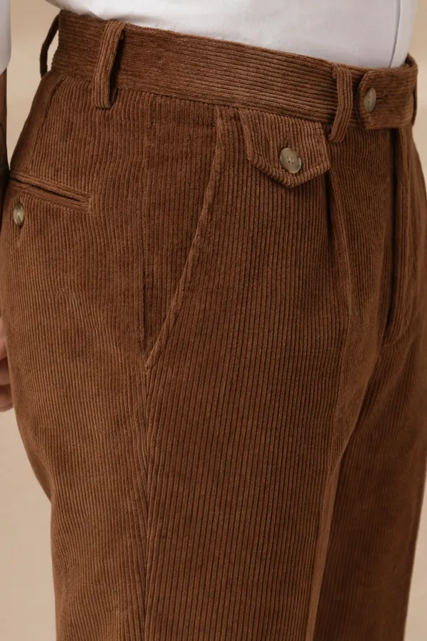 Brown_Corduroy_Boot_Cut_Gurkha_Trousers_For_Men