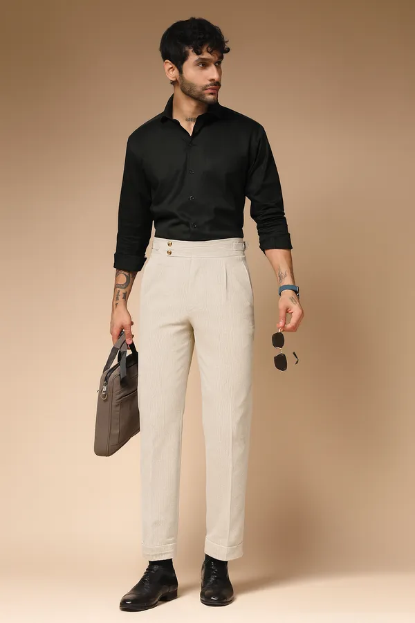 Beige_Corduroy_Boot_Cut_Buttoned_Gurkha_Pants_For_Men