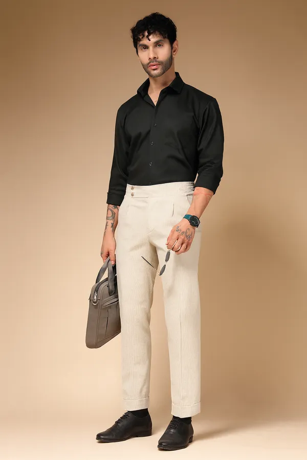 Beige_Corduroy_Boot_Cut_Buttoned_Gurkha_Pants_For_Men