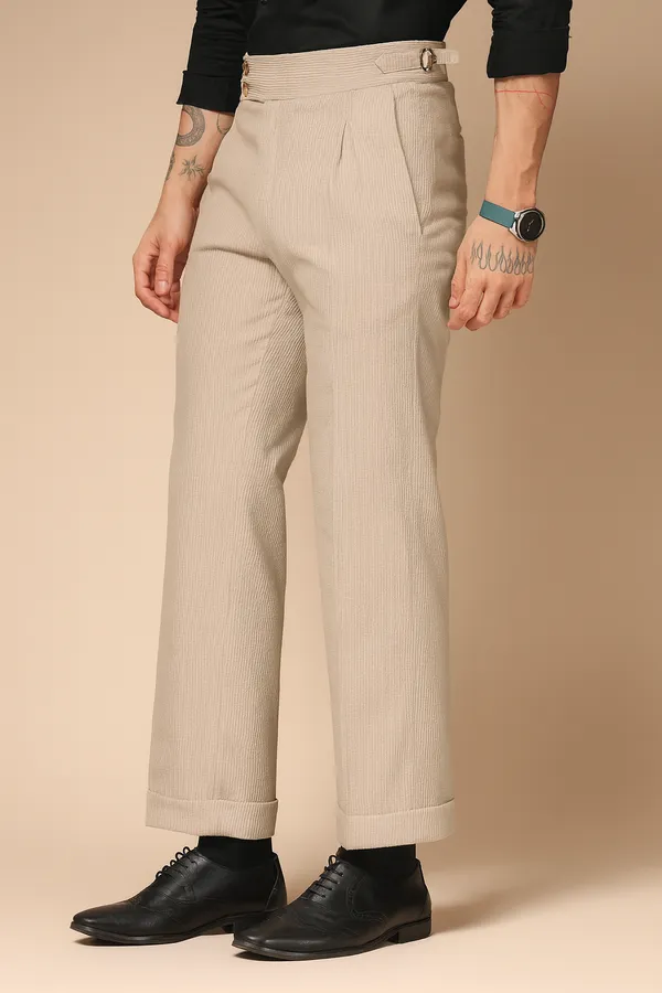 Beige_Corduroy_Boot_Cut_Buttoned_Gurkha_Pants_For_Men