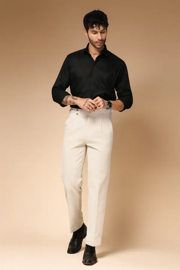 Beige_Corduroy_Boot_Cut_Buttoned_Gurkha_Pants_For_Men