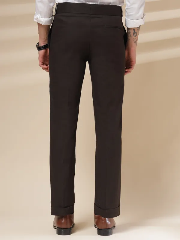 Brown_Linen_Boot_Cut_Gurkha_Trousers_For_Men