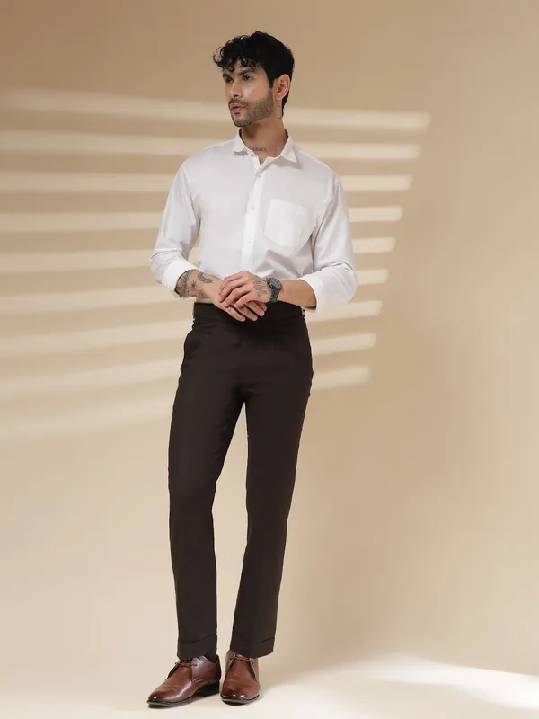 Brown_Linen_Boot_Cut_Gurkha_Trousers_For_Men