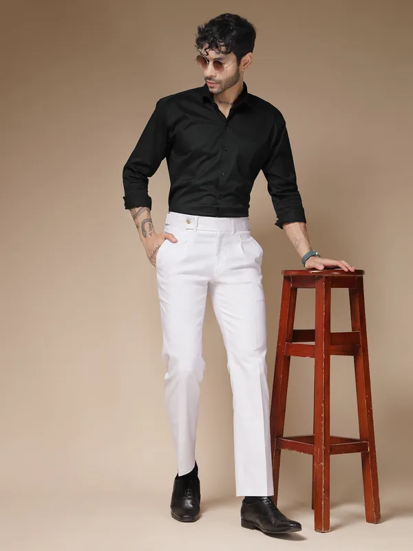 White_Linen_Boot_Cut_Gurkha_Pants_For_Men