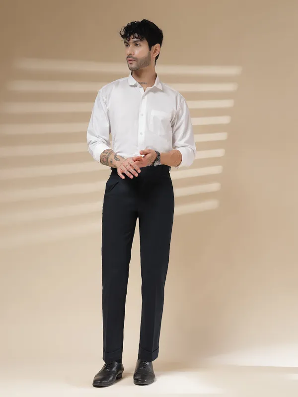 Navy_Linen_Boot_Cut_Gurkha_Trousers_For_Men