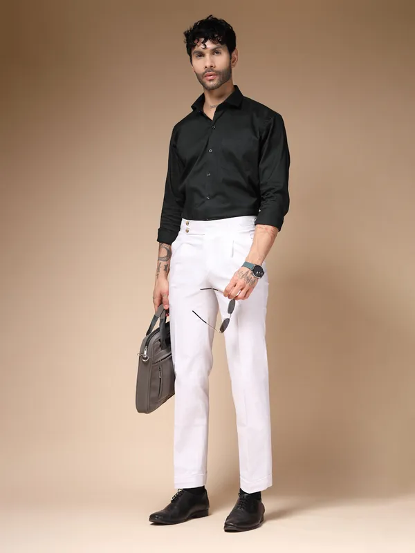 White_Linen_Boot_Cut_Buttoned_Gurkha_Trousers_For_Men