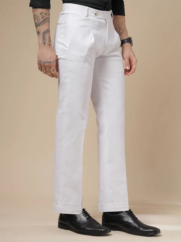 White_Linen_Formal_Pleated_Gurkha_Pants_For_Men