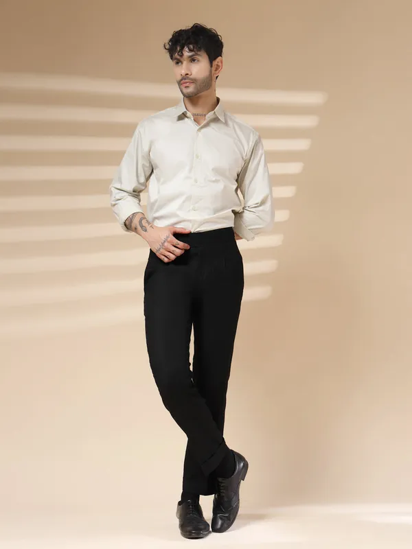 Black_Linen_Boot_Cut_Gurkha_Trousers_For_Men