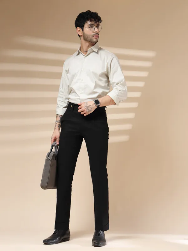Black_Linen_Boot_Cut_Gurkha_Trousers_For_Men