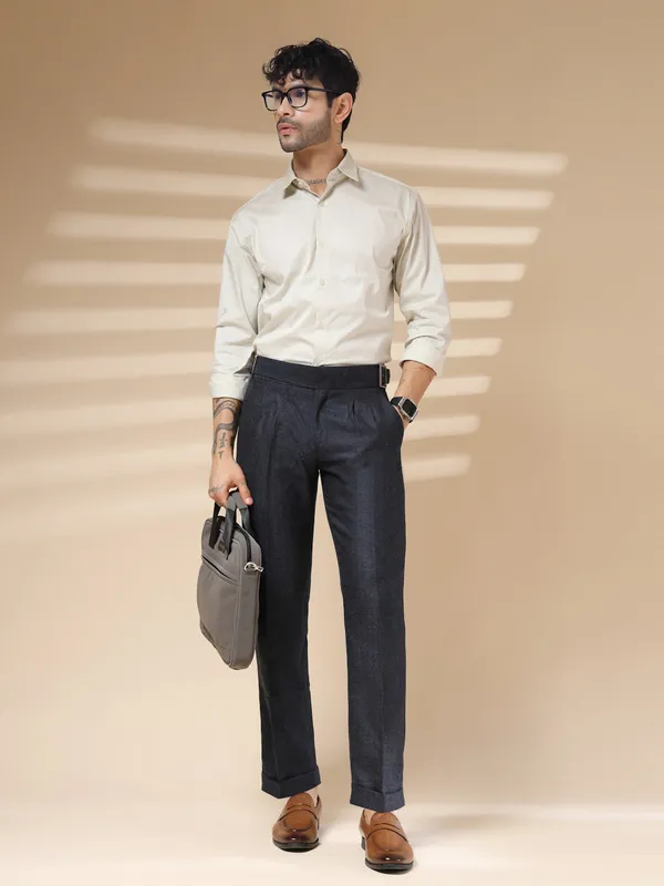 Navy_Herringbone_Boot_Cut_Gurkha_Trousers_For_Men