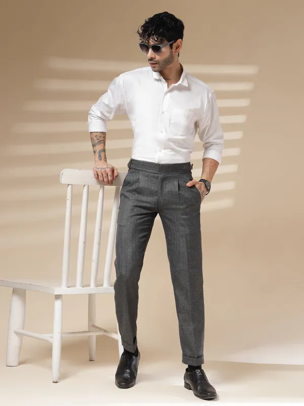 Grey_Herringbone_Boot_Cut_Exotic_Gurkha_Pants_For_Men