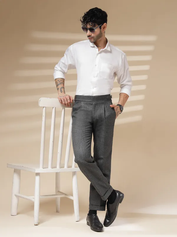 Grey_Herringbone_Boot_Cut_Exotic_Gurkha_Pants_For_Men