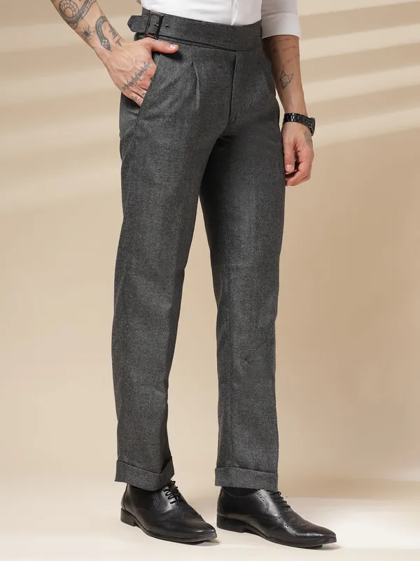 Grey_Herringbone_Boot_Cut_Exotic_Gurkha_Pants_For_Men