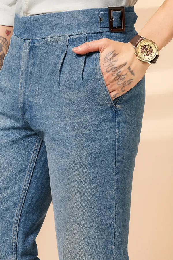 Blue_Denim_Boot_Cut_Gurkha_Trousers_For_Men