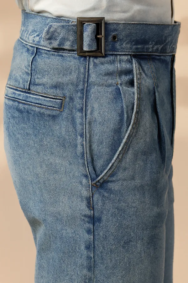 Blue_Denim_Boot_Cut_Gurkha_Trousers_For_Men