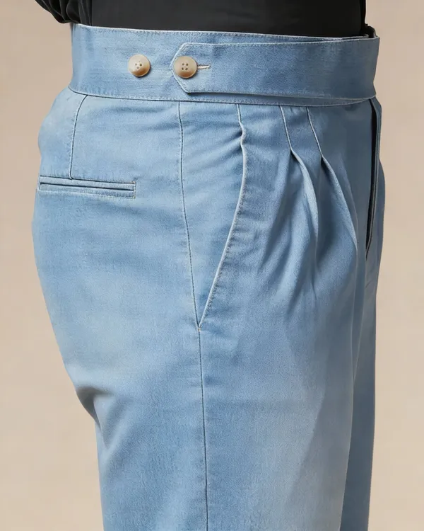 Blue_Denim_Boot_Cut_Gurkha_Trousers_For_Men