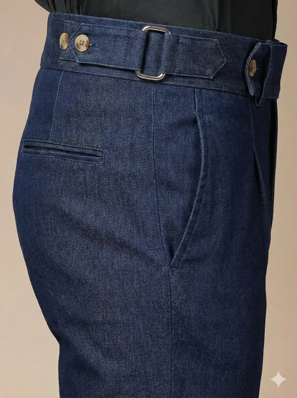 Blue_Denim_Boot_Cut_Gurkha_Trousers_For_Men
