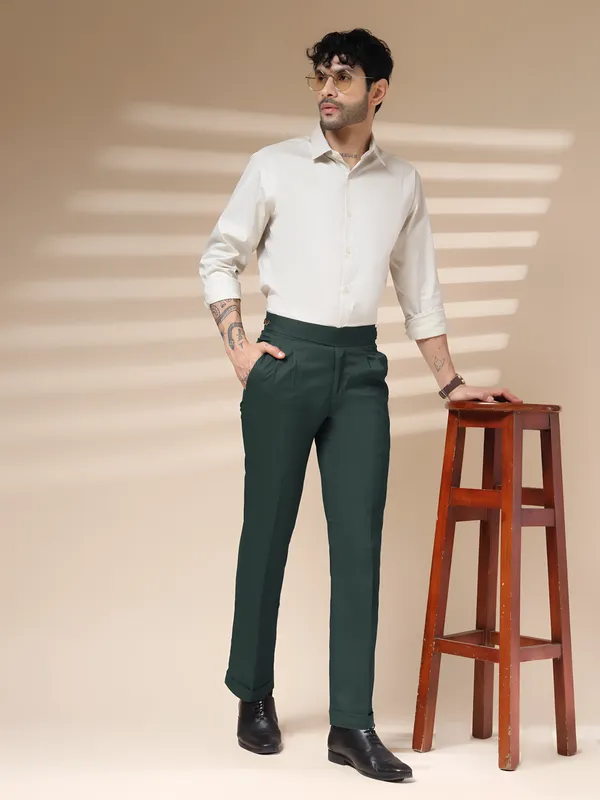 Bottle_Green_Polyester_Blend_Classic_Buttoned_Gurkha_Trousers_For_Men