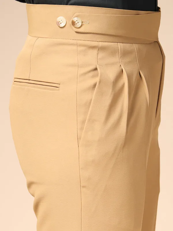 Camel_Polyester_Classic_Buttoned_Gurkha_Pants_For_Men