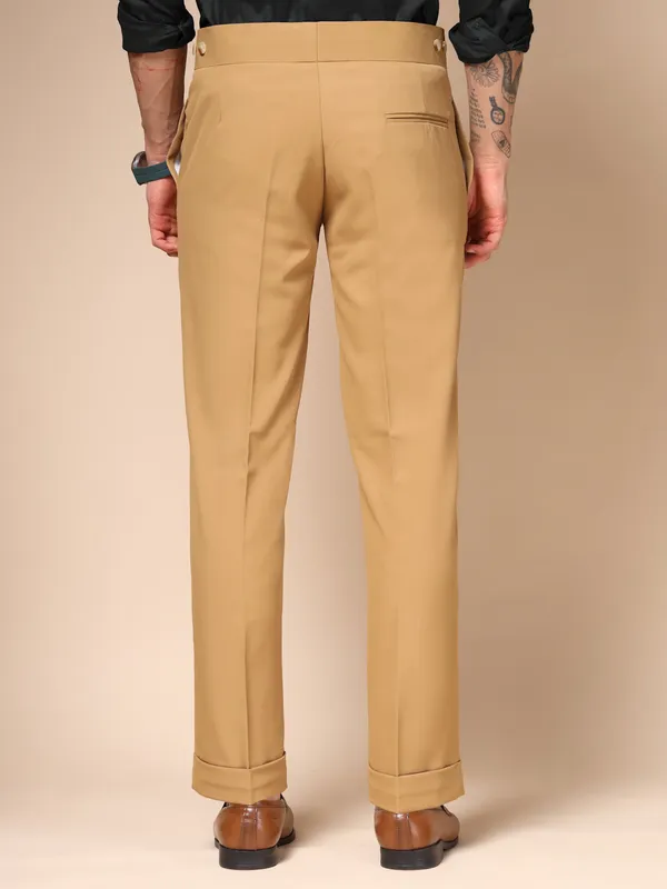 Camel_Polyester_Classic_Buttoned_Gurkha_Pants_For_Men