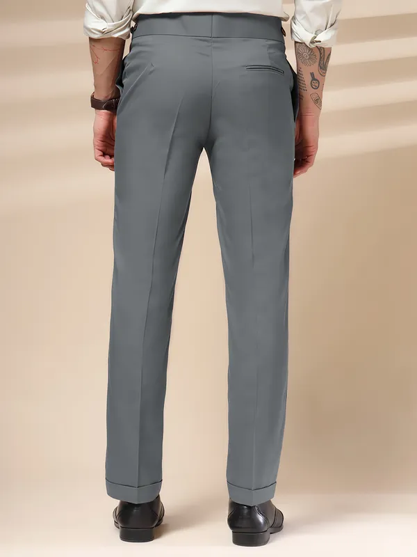 Stone_Grey_Polyester_Stretch_Classic_Buttoned_Gurkha_Pants_For_Men