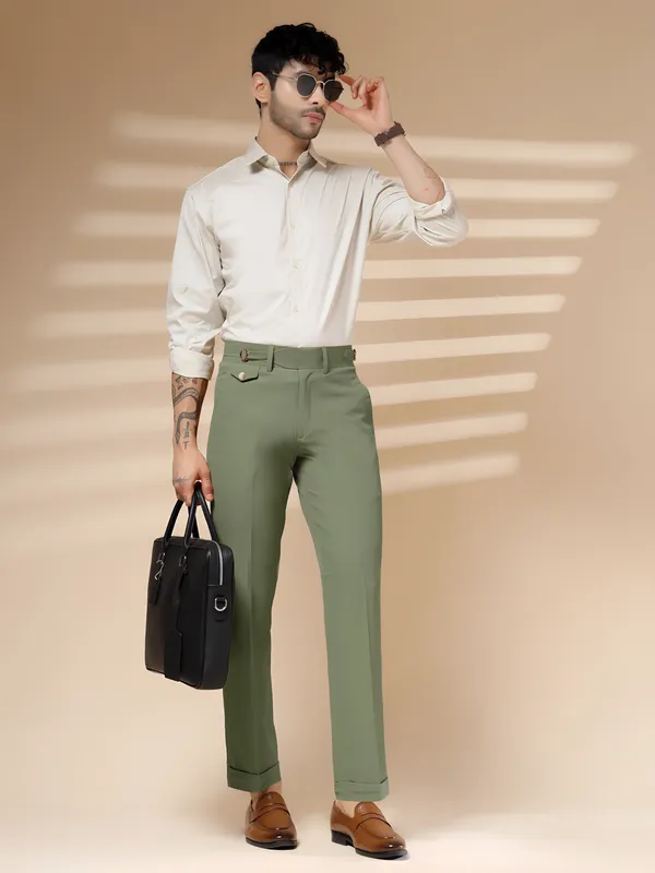 Pebble_Polyester_Stretch_Single_Buckle_Gurkha_Pants_For_Men