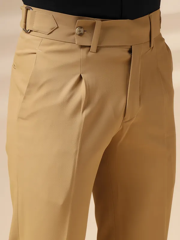 Camel_Polyester_Stretch_Oxford_Gurkha_Trousers_For_Men